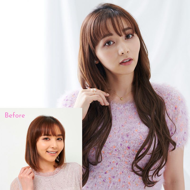 襟足ウイッグ】 NAVANA ナチュラルカールロング [ダークブラウン