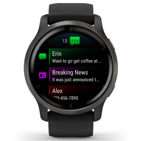 Garmin Venu 2 45mm GPS Smart Watch, Black/Slate 010-02430-01 - Adorama