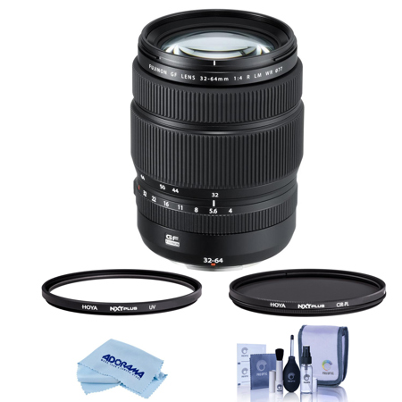 Fujifilm GF 32-64mm f/4 R LM WR Lens, Bundle with Tiffen 77mm UV