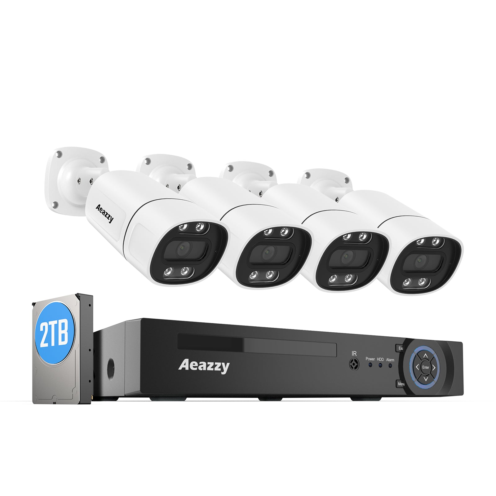 500万画素・声光威嚇・双方向音声】AEAZZY 500万画素 防犯カメラセット