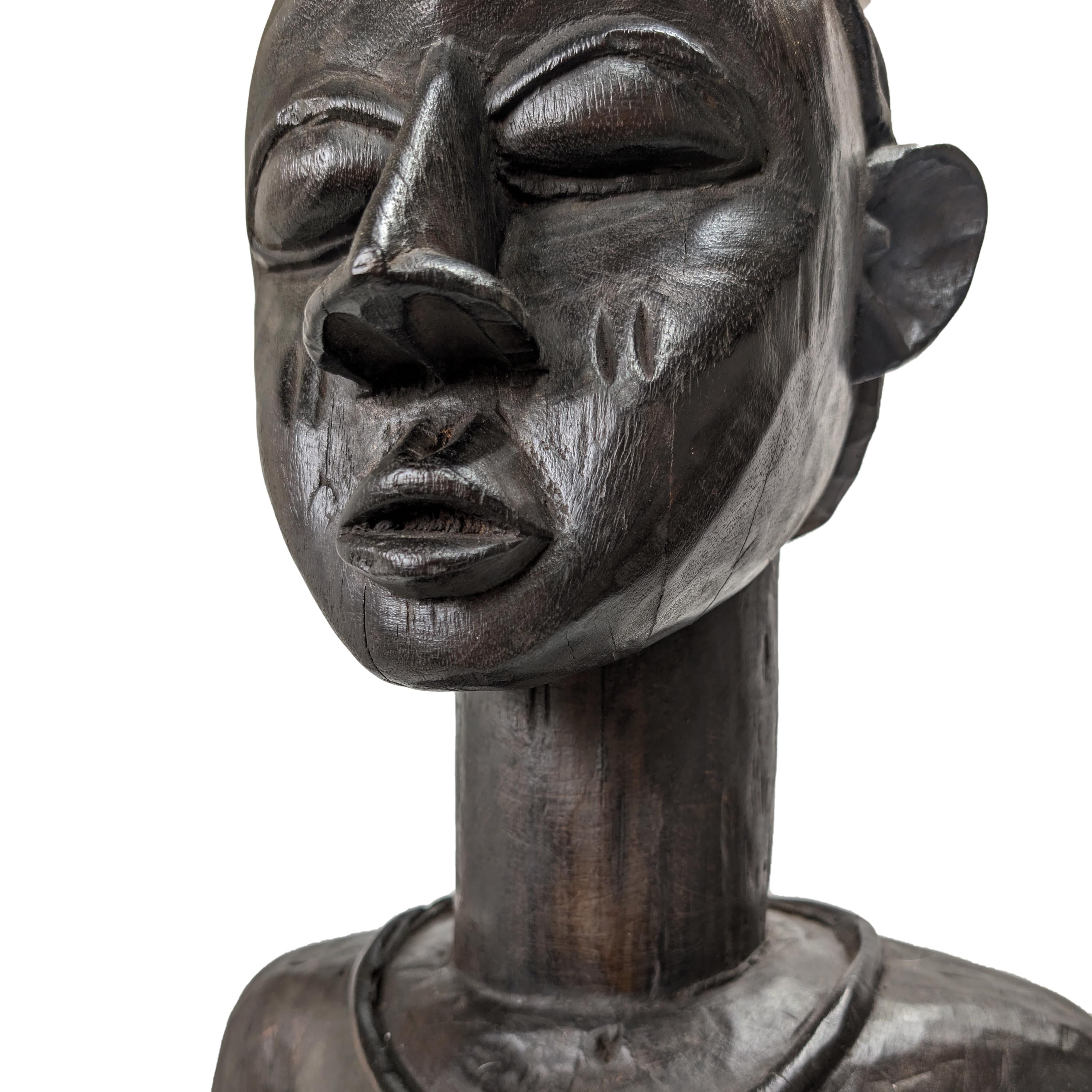 バガ族女性立像 木彫品 102cm アフリカン プリミティブアート （p880