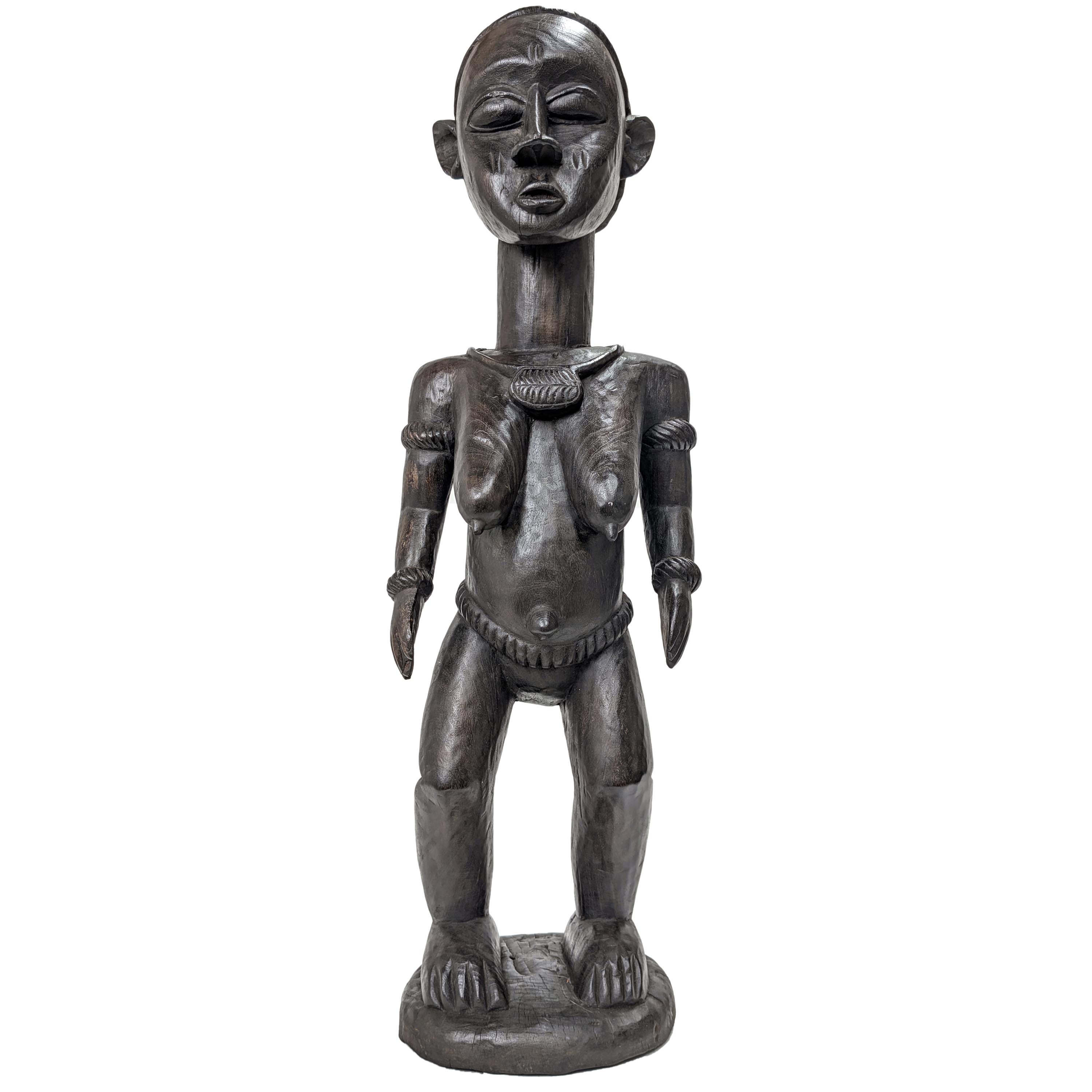 バガ族女性立像 木彫品 102cm アフリカン プリミティブアート （p880