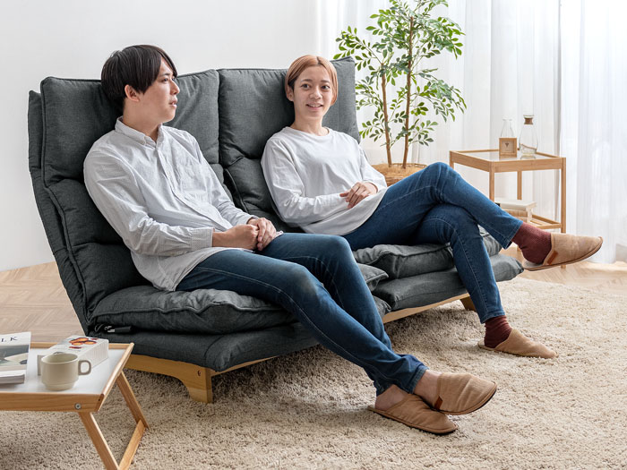 1人掛けリクライニング座椅子 ハイバック ダブルクッション