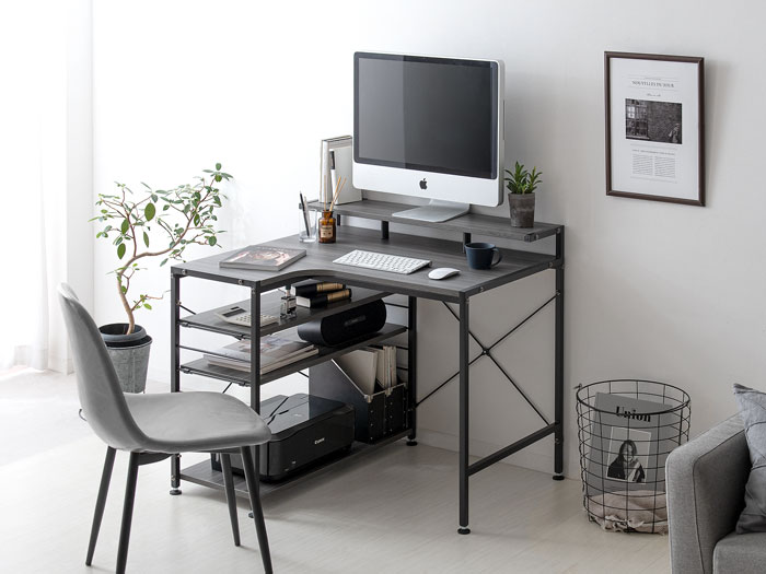 90cm幅タイプ] コンパクトL字デスク merrily(メラリー) ディスプレイ棚