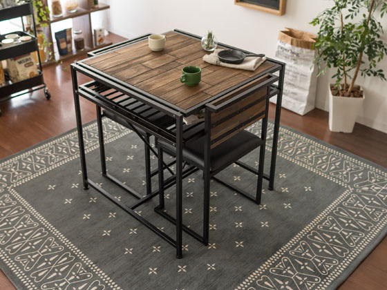 2人用 ヴィンテージウッド ダイニングテーブル Zigt〔ジグト〕 正方形