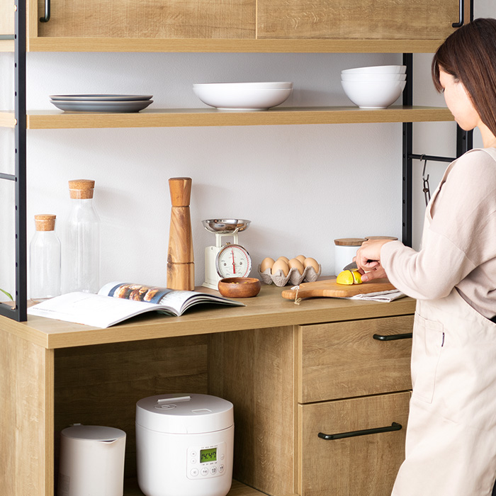 アイアンフレーム食器棚 Markus(マルクス) 幅120cm 引戸タイプ | 家具