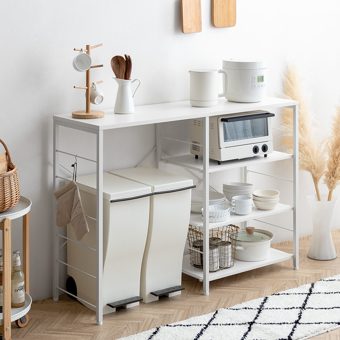 ゴミ箱収納キッチンカウンター emery(エメリー) 120cm幅 背板なし