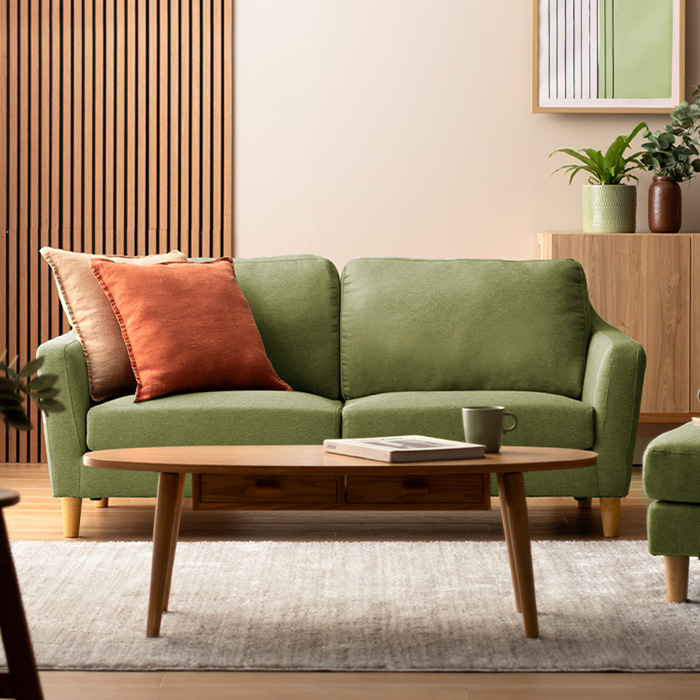 2人掛けソファ レザー ウレタンクッション 広め設計 LAURU | 家具