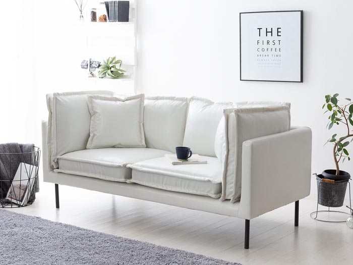 2人掛け ポケットコイルソファ レザー ファブリック Eric | 家具