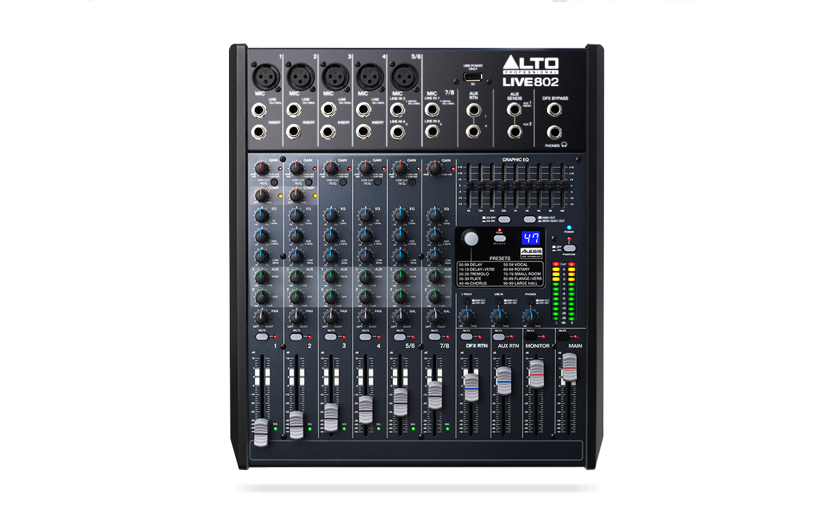 ALTO LIVE802 アナログミキサー 8チャンネル ALTO PA SALE!!】ALTO/USB搭載8チャンネル・ミキサー/LIVE802☆PA