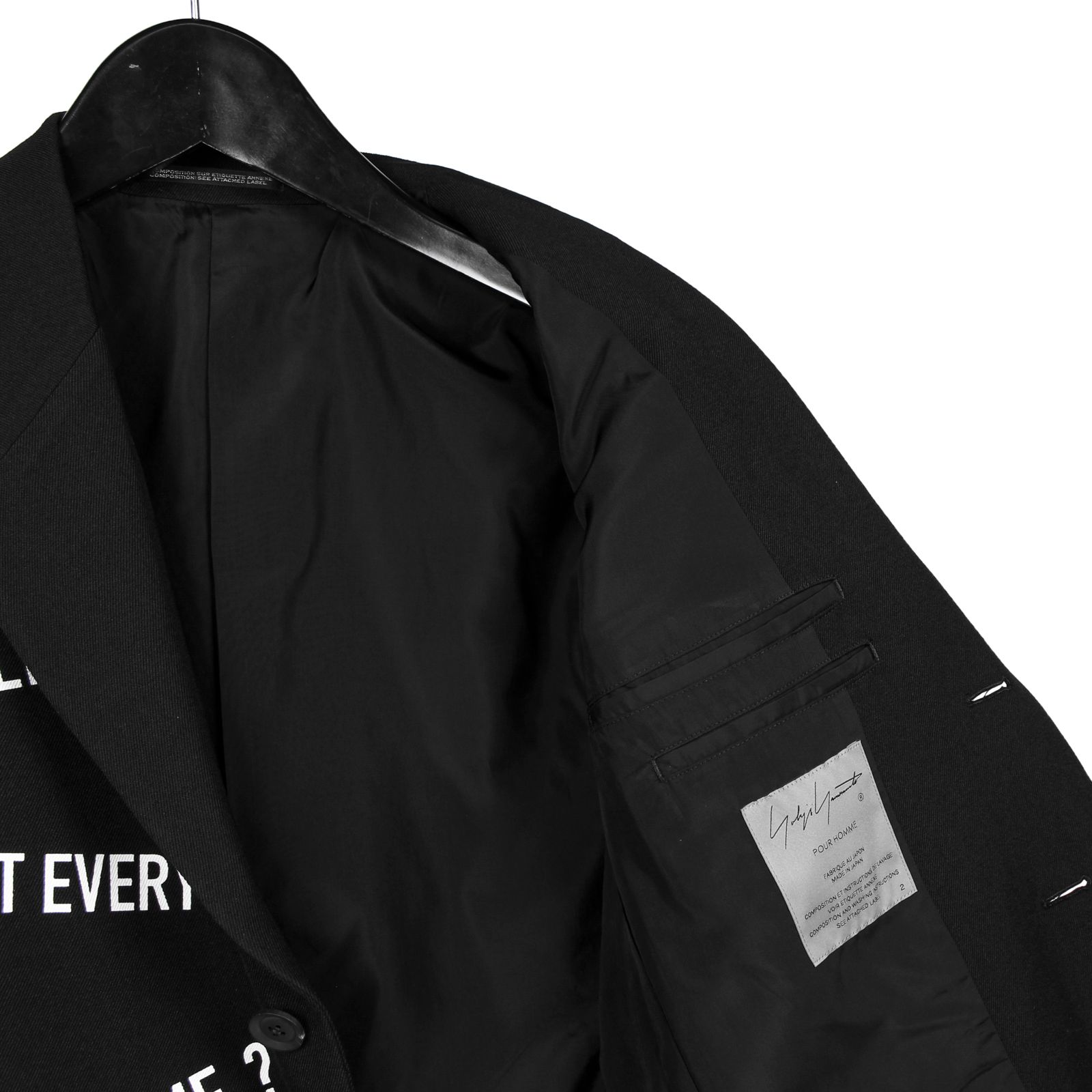 yohji yamamoto - pour homme | 右脇FあきメッセージJ / テーラード