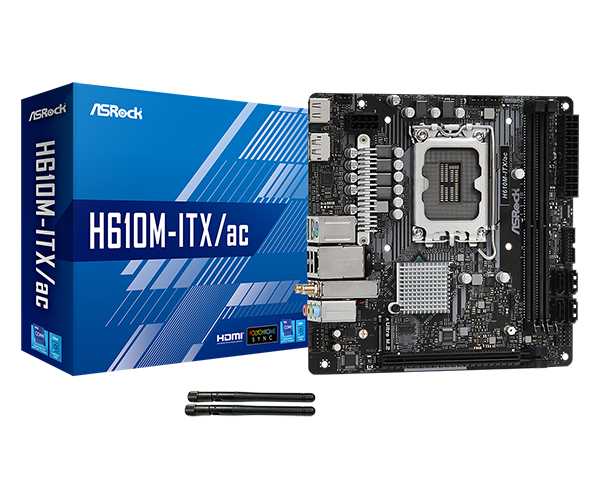 ASRock H610M-ITX/ac MINI-ITXマザーボード ASRock > H610M-ITX/ac