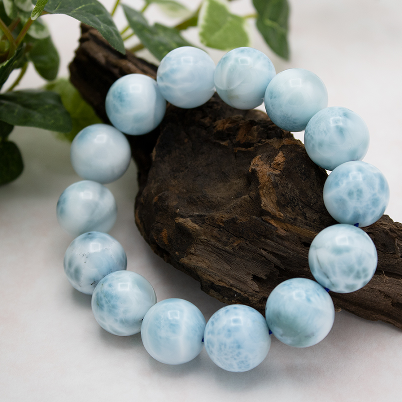 ラリマー 大珠 ドミニカ共和国産 パワーストーン 天然石ブレスレット