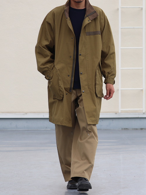 綿ナイロン高密度ギャバ M-90 スタンドモッズ ラップコート【MADE IN