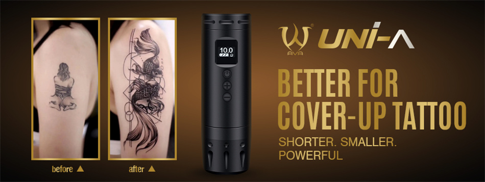 AVA SHORT WIRELESS PEN UNI-A BLACK [UA001] - $170.00 : AVA TATTOO