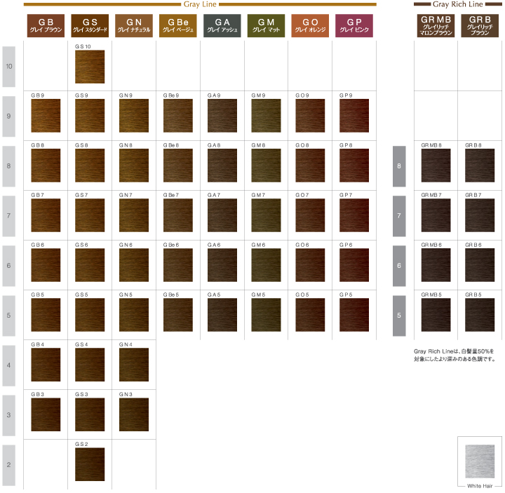 カラーチャートから購入する】ホーユー プロステップ グレイシェードの