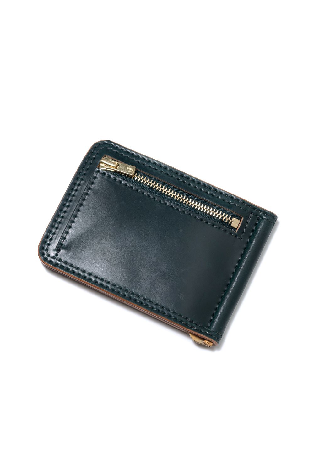 vasco - 【25SS】LEATHER GARRISON MONEY CLIP [GREEN] | シェルコード