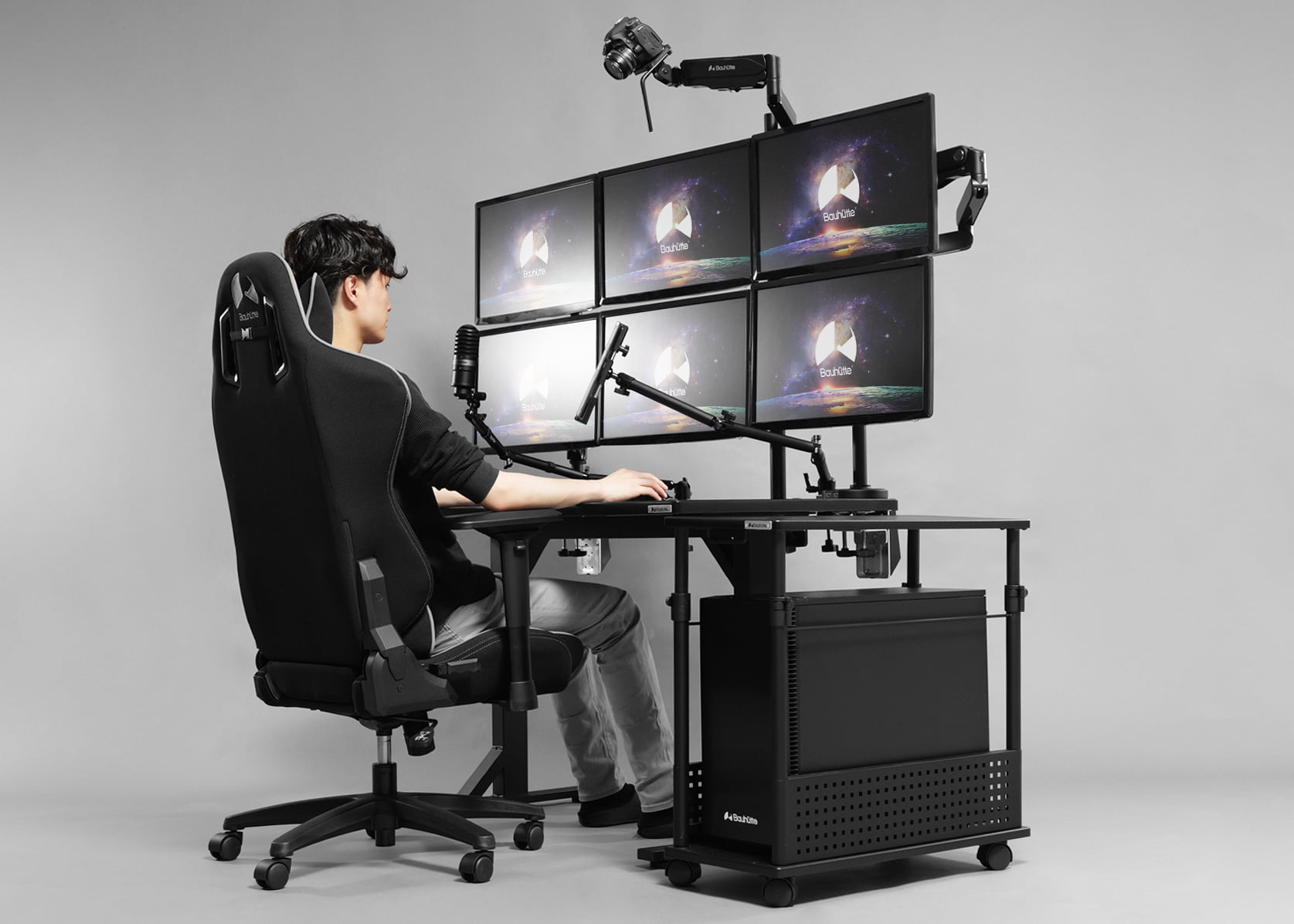 Bauhutte(バウヒュッテ) カドデスク 昇降式 ブラック BHD-700K-BK