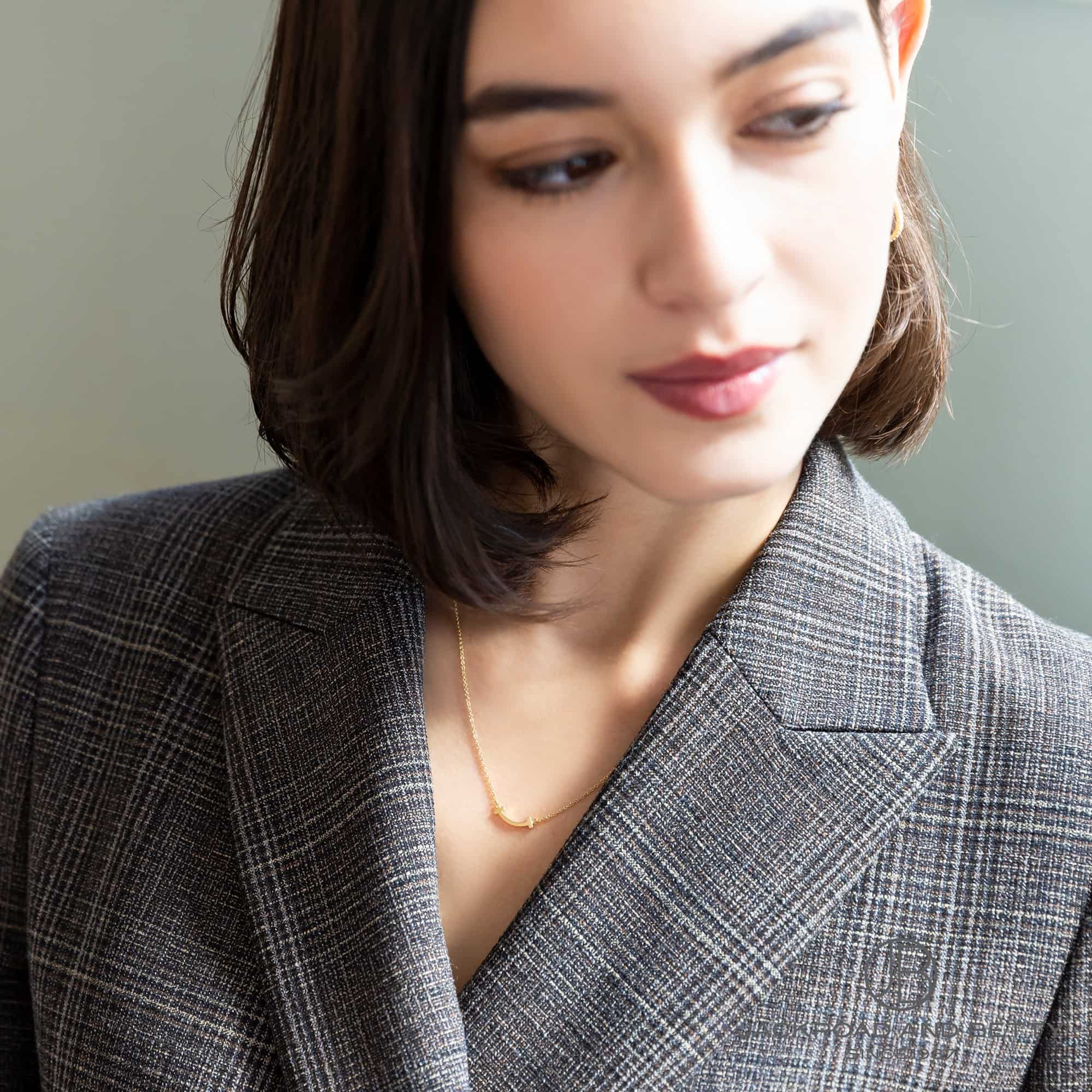 Tスマイル ペンダント ネックレス（ミニ）YG[62617640 63528676] T