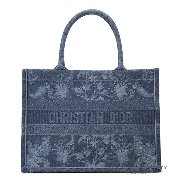 ブックトート デニムマルチ ミディアム ブルー 青[M1296ZJAS] Dior