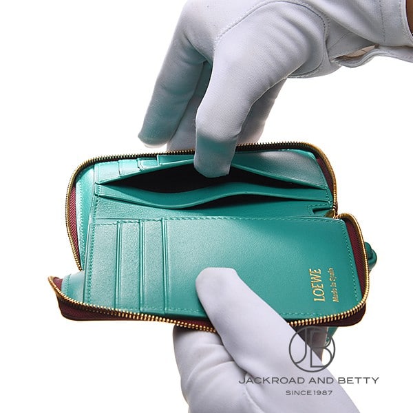 ノット コンパクト ジップ アラウンド ウォレット バーガンディー