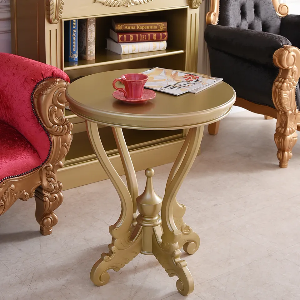 King＆Queen ロココ ゴールド 王宮のサイドテーブル 直径60cm | ロココ