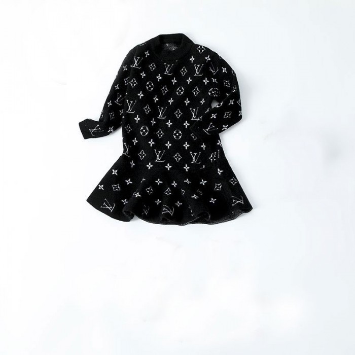 ルイヴィトン ベビー服 女の子 キッズ 長袖 ワンピース ハイブランド