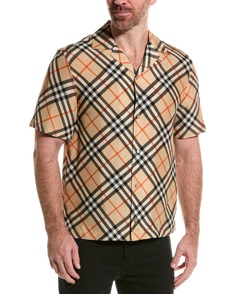 Burberry Check Oversized Silk Shirt – Bluefly
