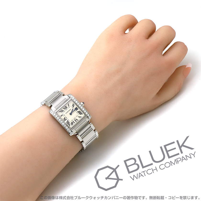 カルティエ タンク フランセーズ MM ダイヤ レディース W4TA0009