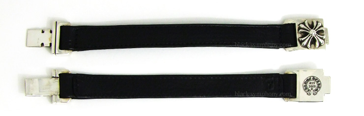 クロムハーツハーネスブレスレットCHプラスブラックレザー|クロム