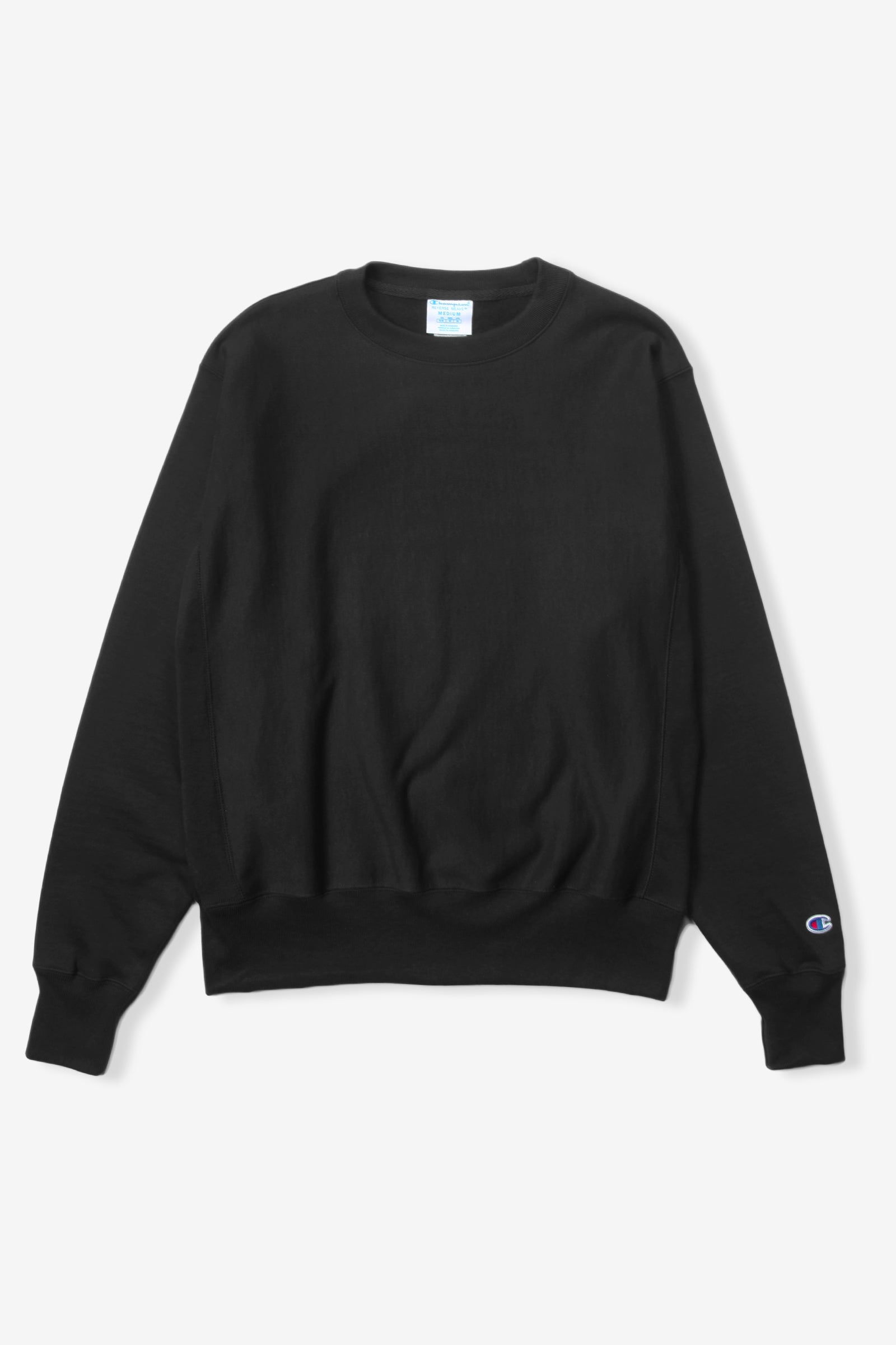 Champion - 12oz USA Reverse Weave Crewneck - Black – Blacksmith Store