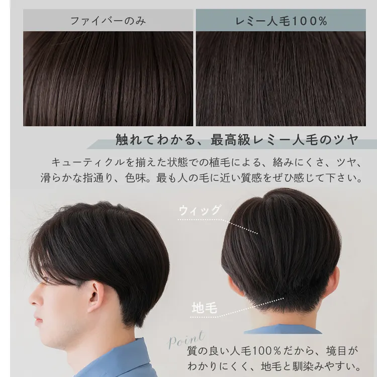 総手植え 最高級レミー人毛100% リアルフィットスキン トップ