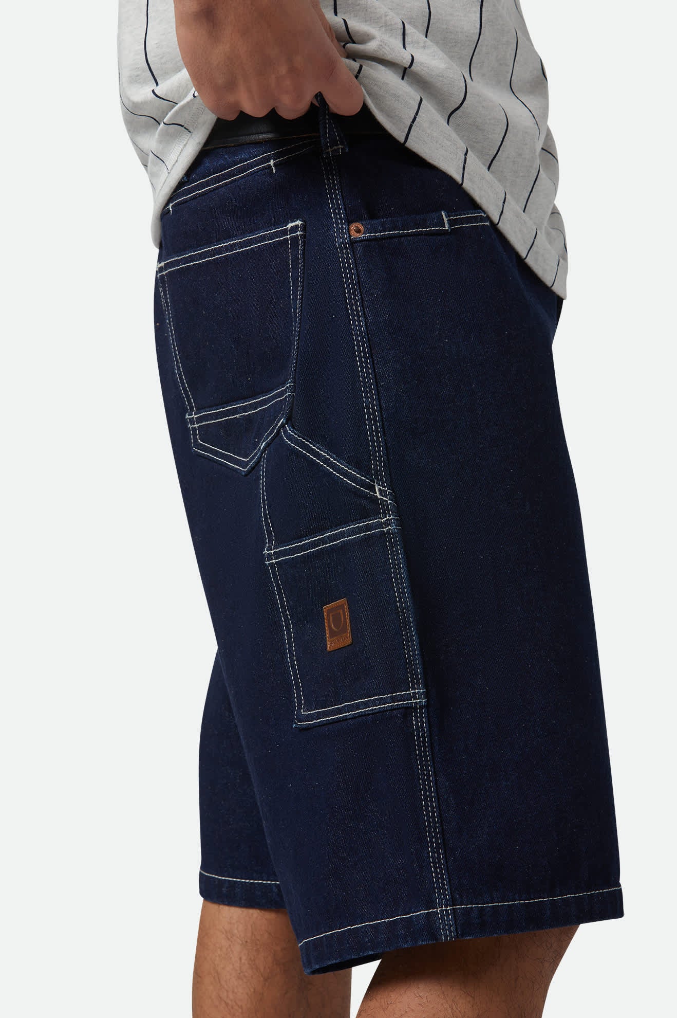 Men's Builders Carpenter Baggy Short in Rinse Denim – Brixton