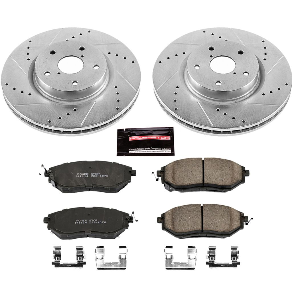 PowerStop K6932 - Z23 Drilled and Slotted Brake Rotors and Pads Kit