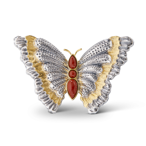 ターコイズ付き ブロッサムカラー シルバー バタフライ ブローチ