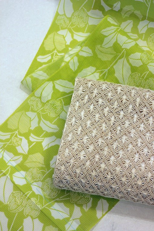 竺仙/絹紅梅・夏着物地