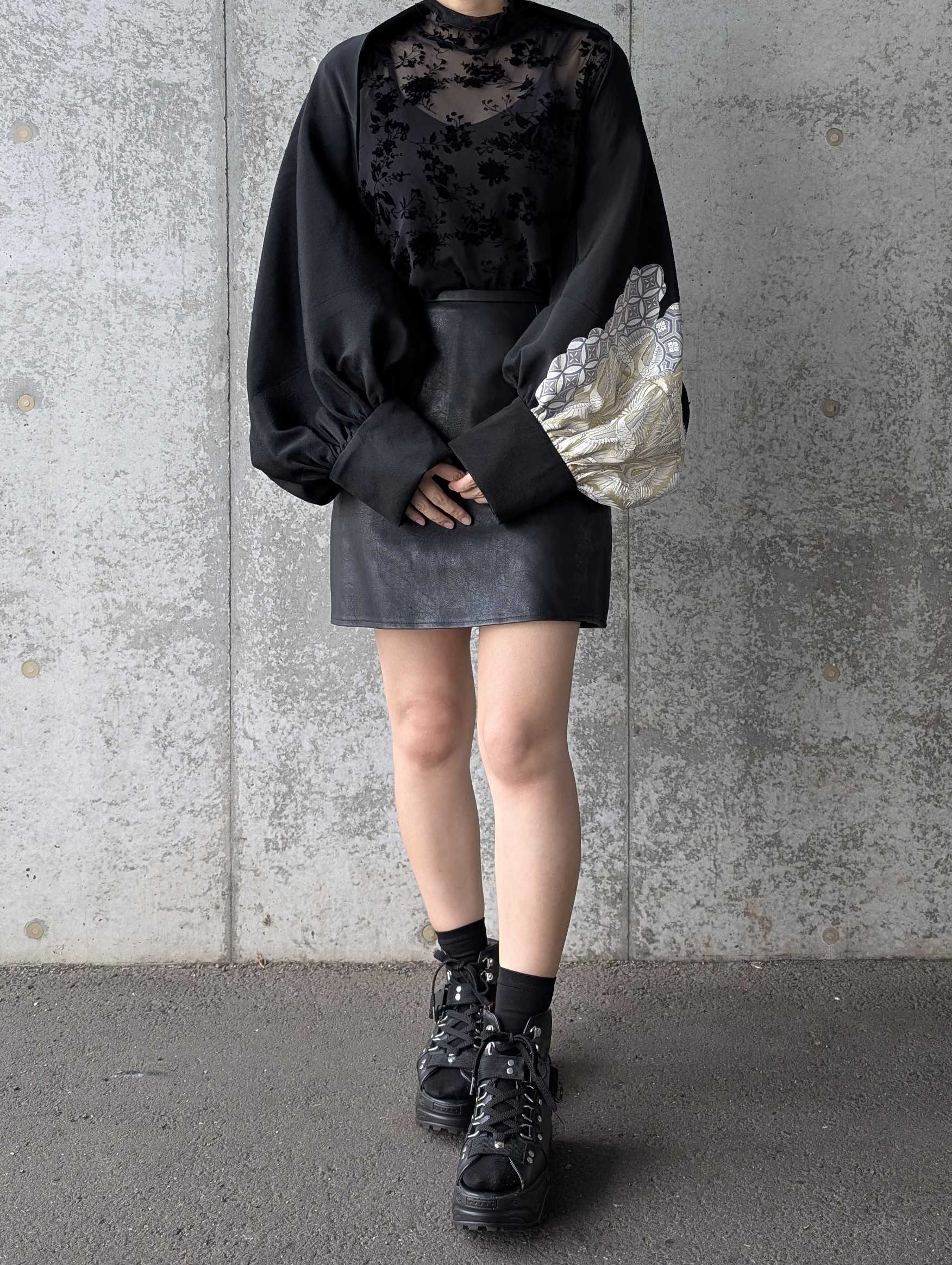 飛鶴×亀甲文様】黒留袖マーガレット｜着物リメイクGeGe