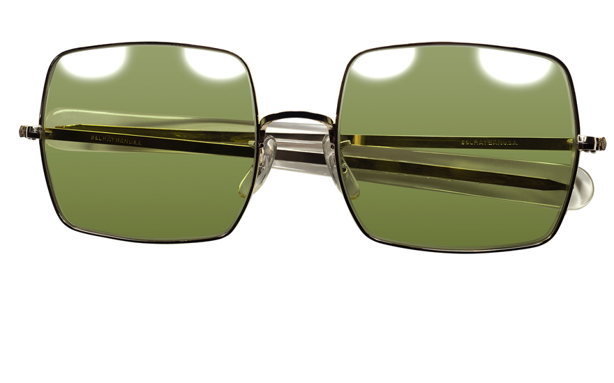 GIG LAMPS 1970s B&L RAYBAN GOLD METAL SQUARE size54 (BAYONET