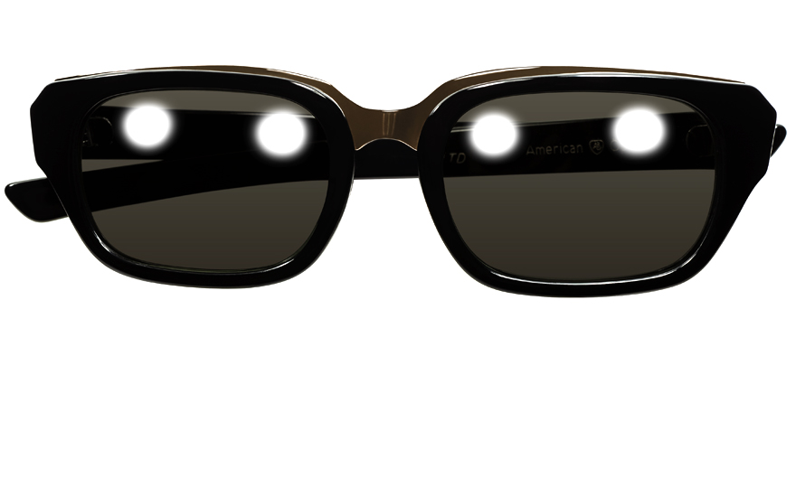 GIG LAMPS 1960s AMERICAN OPTICAL LTD BLACK SUNGLASSES MADE IN USA