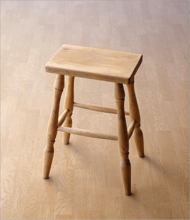 スツール 木製 四角 長方形 おしゃれ キッチン パイン材 無垢 天然木