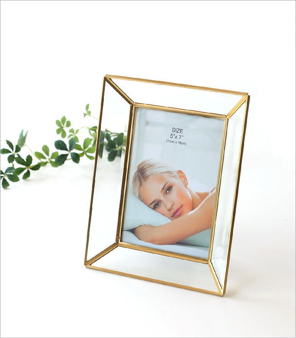 vintage flame 装飾の美しいフレーム 3点 真鍮と木製 vintage flame