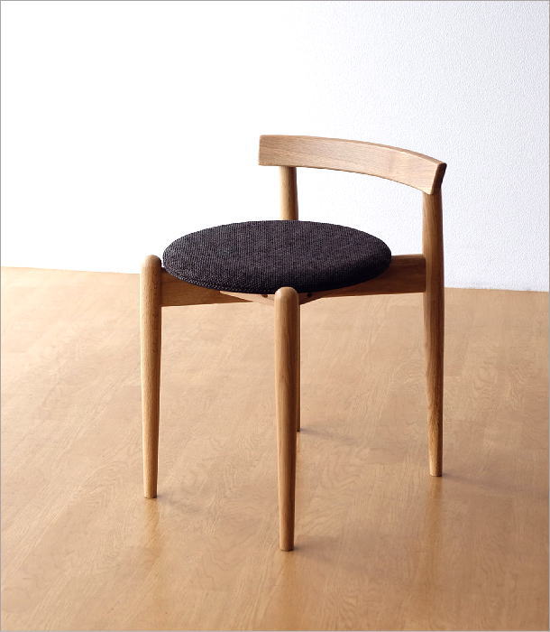 丸椅子 木製 おしゃれ スタッキング スツール チェア 天然木 無垢材 布