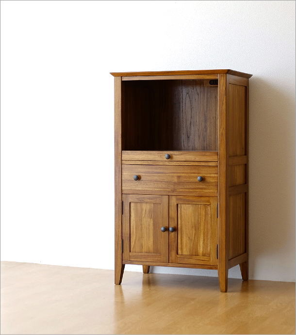 レンジ台 チーク 無垢材 天然木 木製 幅60 奥行40 チークレンジ台