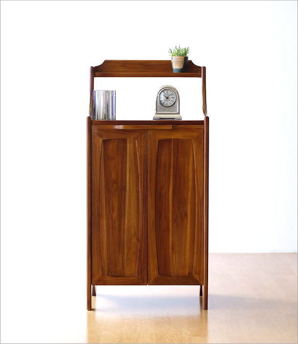 起立木工 ポルタ キャビネット 65B ナラ材無垢 電話台 FAX台 老舗高級