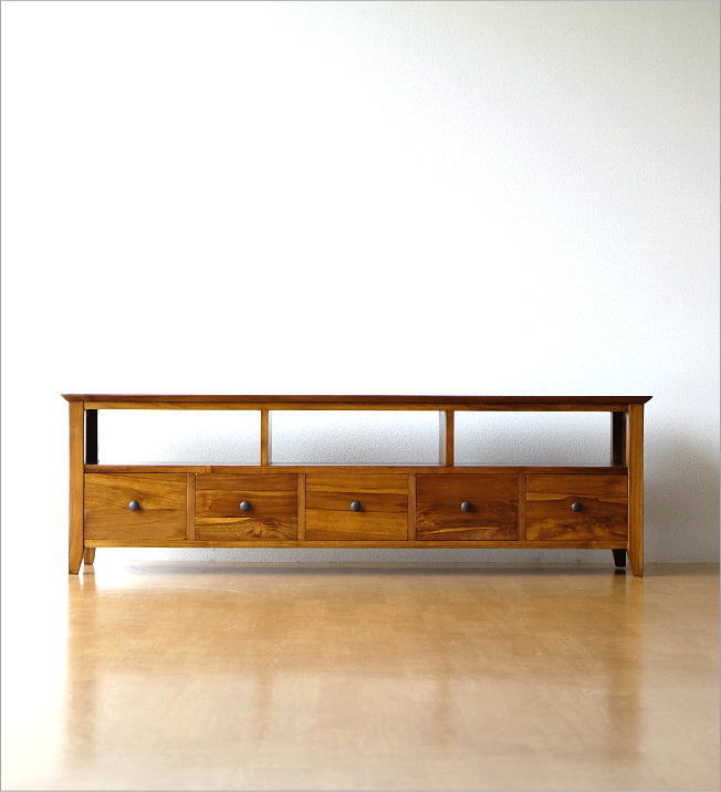 テレビ台 チーク 無垢材 幅150 奥行35 チークローボード150スリム