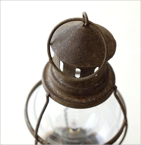 ランプ ランタン LED ヴィンテージ アンティーク アイアン ガラス