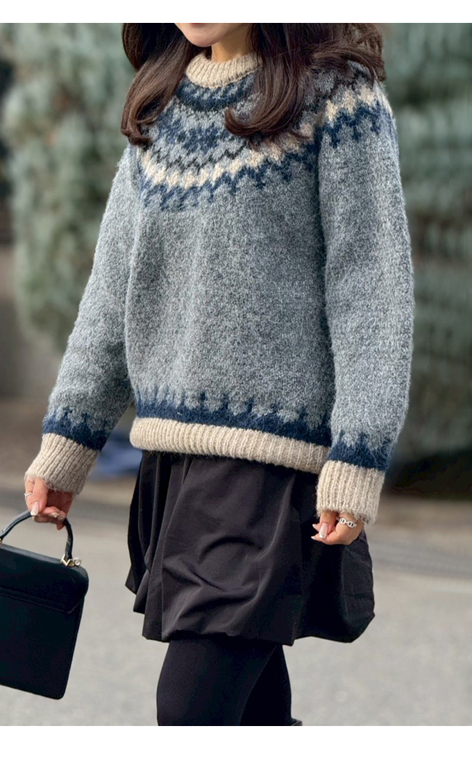 ノルディック柄ニット【7f-831-06097】