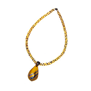 GSTV 琥珀 本べっ甲 蒔絵 ネックレス