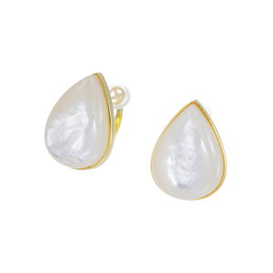 GSTV パラジウムシルバー950 白蝶貝 Mia フェザータッチイヤリング