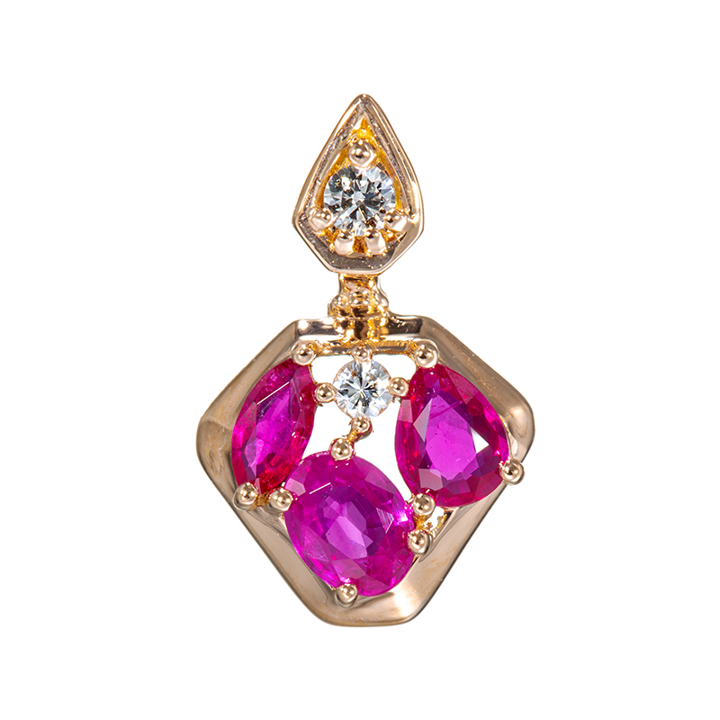 GSTV K18PG ルビー ダイヤ ペンダントトップ RB 約0.40ct D 約0.04ct